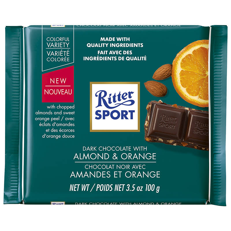 Ritter Sport Dark Chocolate, Almond & Orange