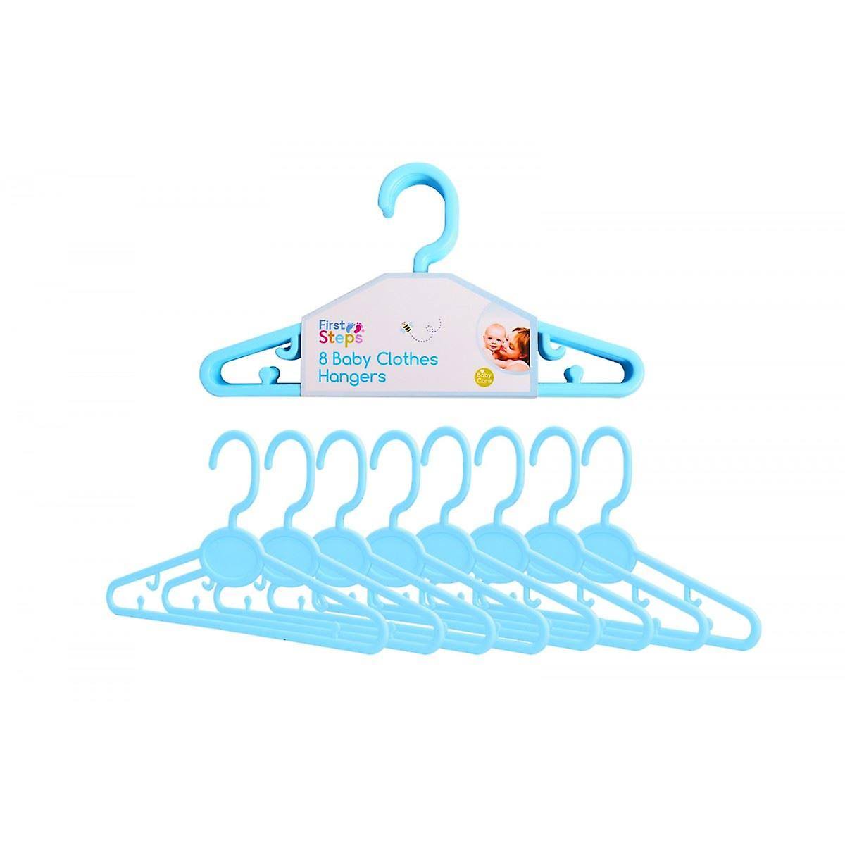 First Steps Baby Clothes Hangers 8 Pack - Blue