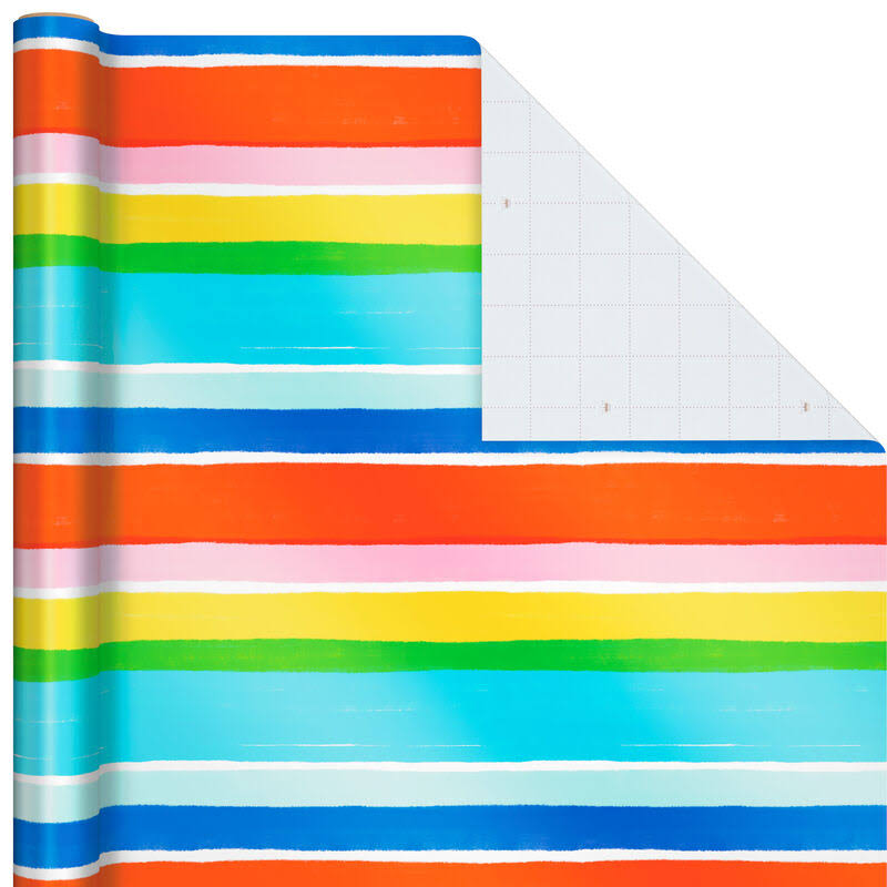 Hallmark 499ejr6302 Rainbow Stripes Wrapping Paper