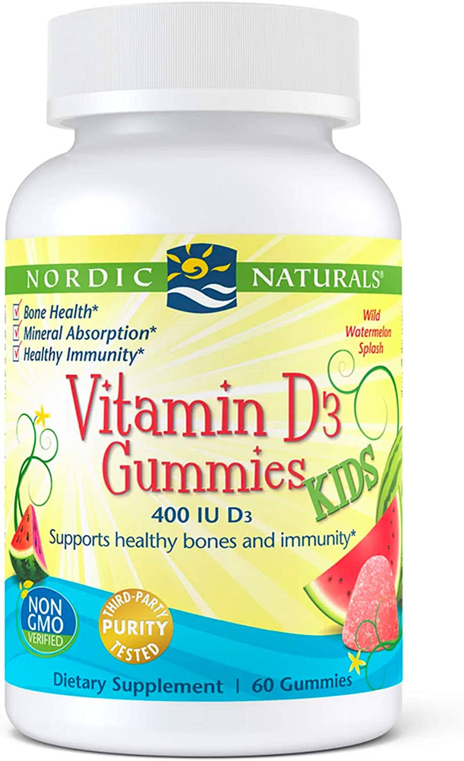 Nordic Naturals Kids Vitamin D3 Gummies - Wild Watermelon, x60