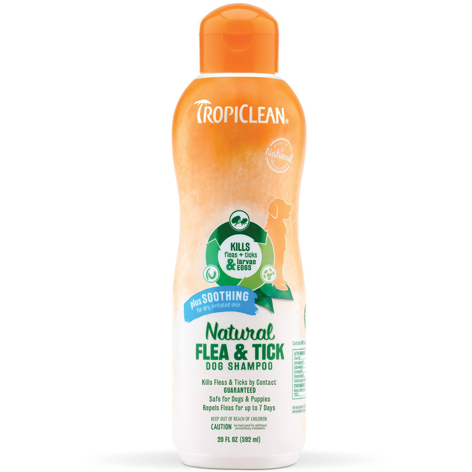 Tropiclean Natural Flea & Tick Dog Shampoo - 592ml