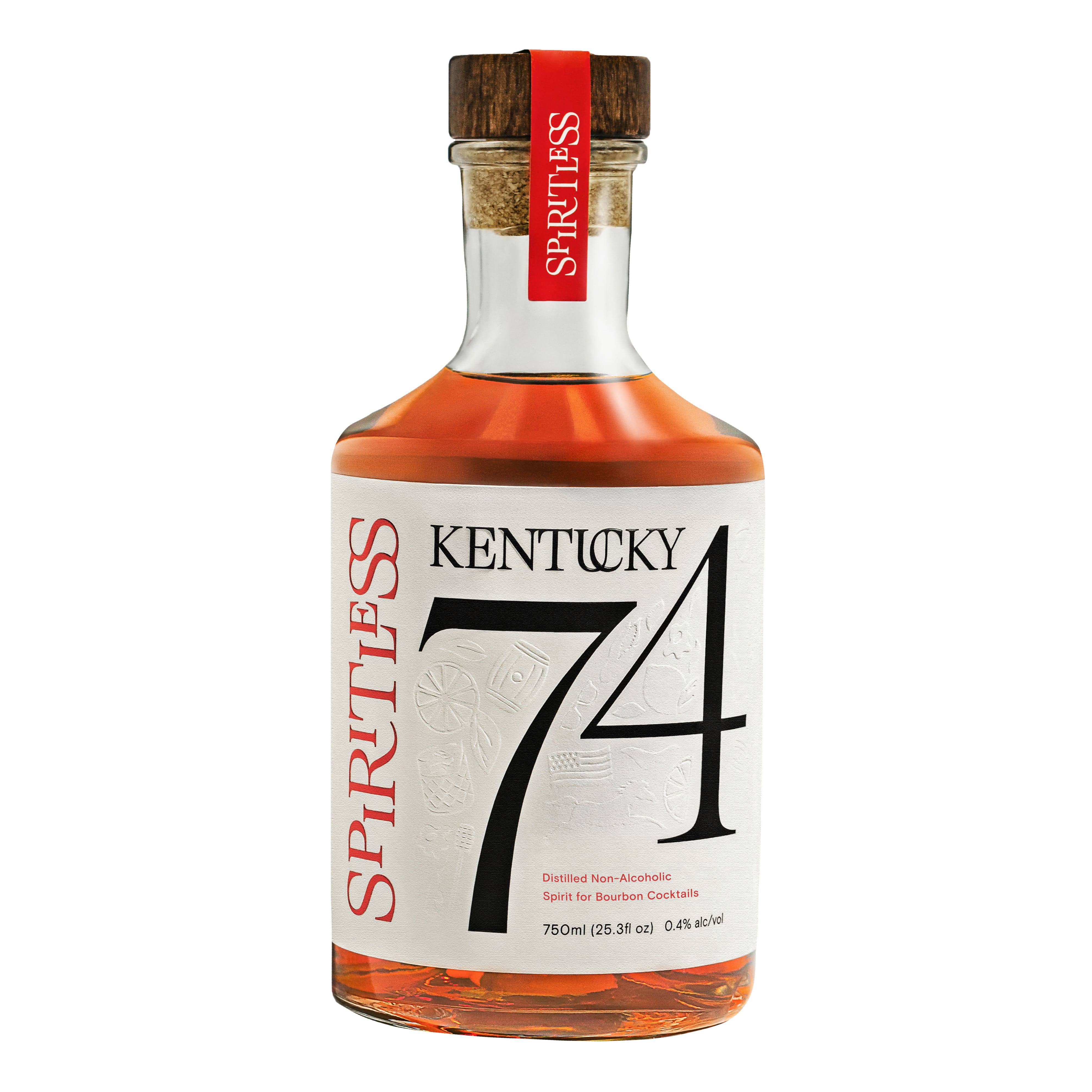 Non-Alcoholic Bourbon Whiskey | Kentucky 74 - 750ml | Spiritless