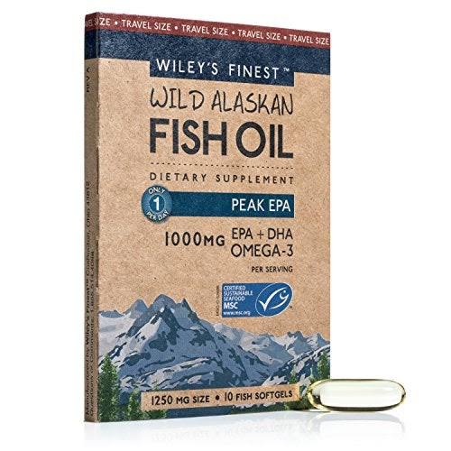 Wiley’s Finest Wild Alaskan Fish Oil Peak EPA EPA + DHA Omega-3 Per Softgels - 1000mg