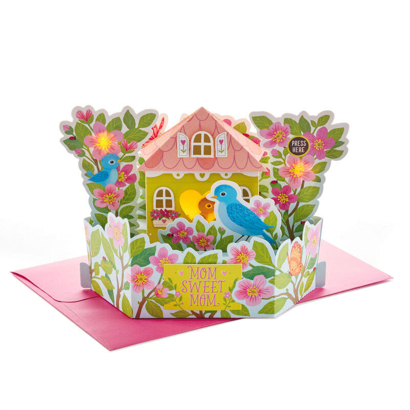 Hallmark Mom Sweet Mom Birdhouse Pop Up Musical Mother's Day Card with Light