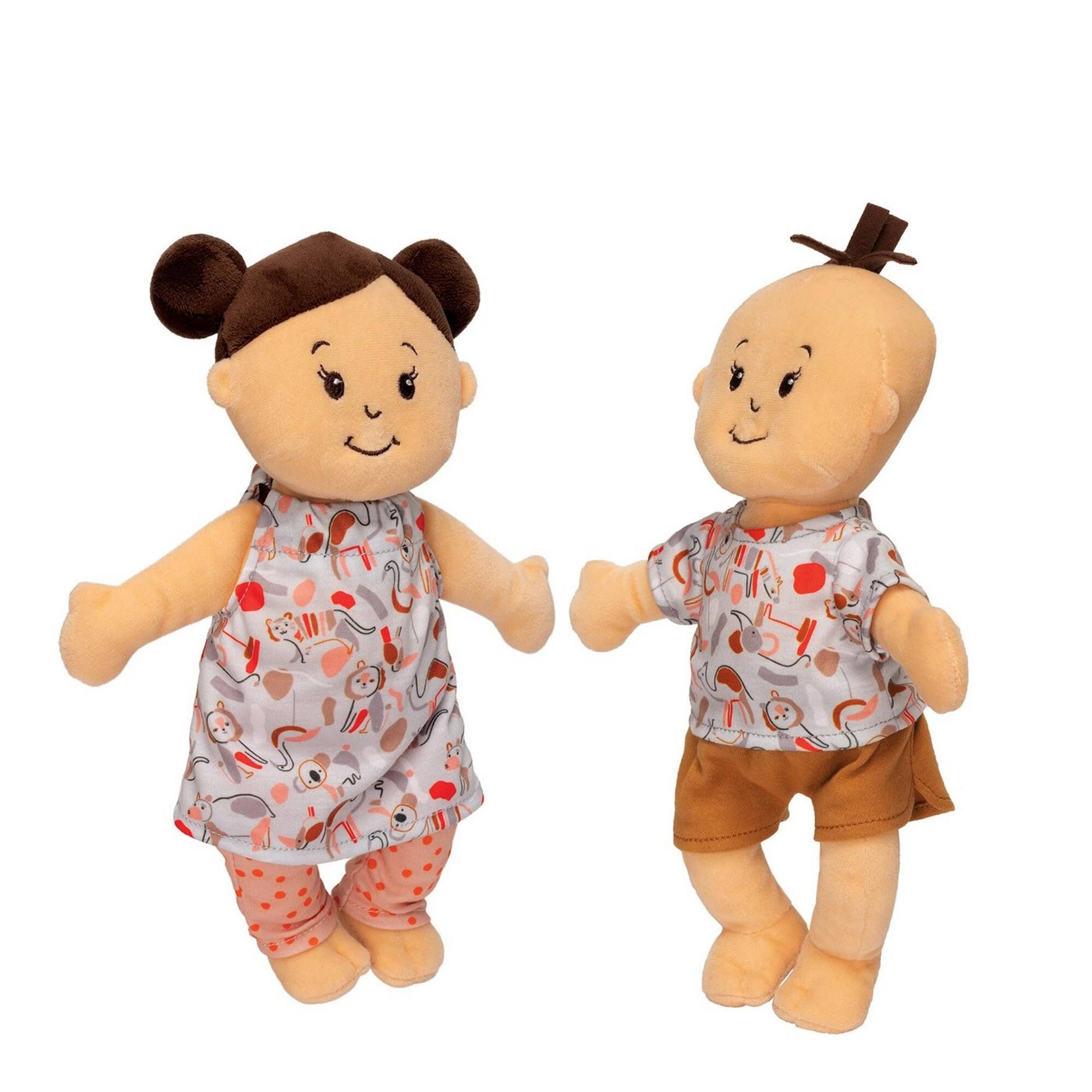 Baby Stella Wee Twins Peach Dolls With Brown Hair
