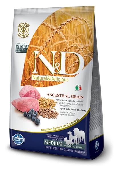 Farmina Natural And Delicious Formula Dry Dog - Ancestral Grain, Medium, 12lbs