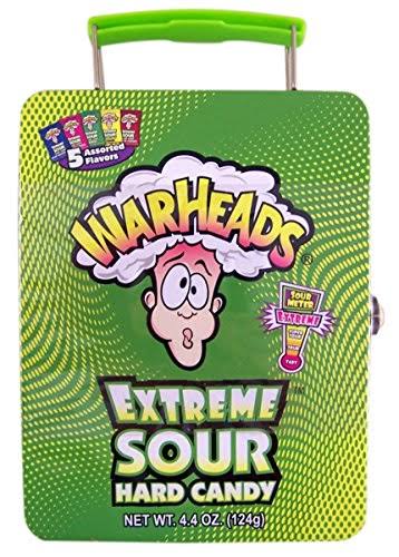 Warheads Extreme Sour Hard Candy Novelty Lunch Box Tin