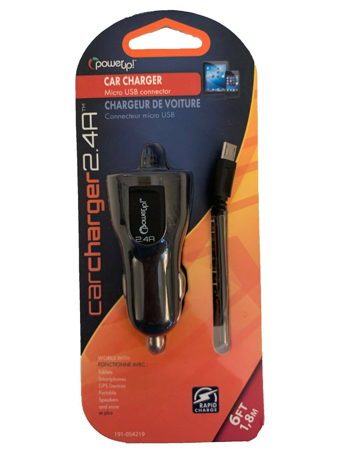 Power Up! 191-054219 DC Car Charger 2.4a - Micro USB