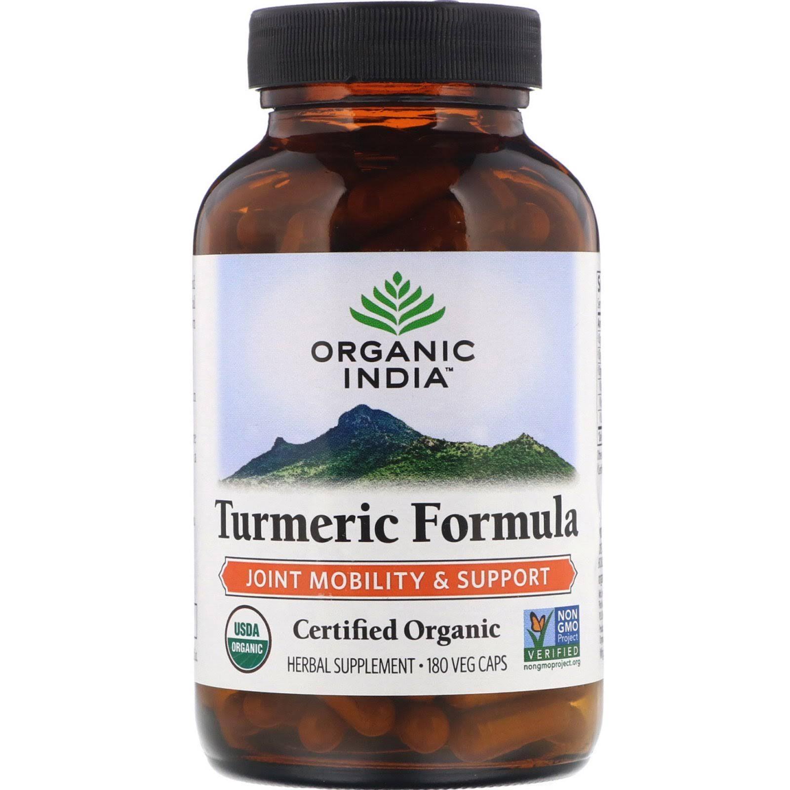 Organic India Turmeric Capsule Supplements - 180ct
