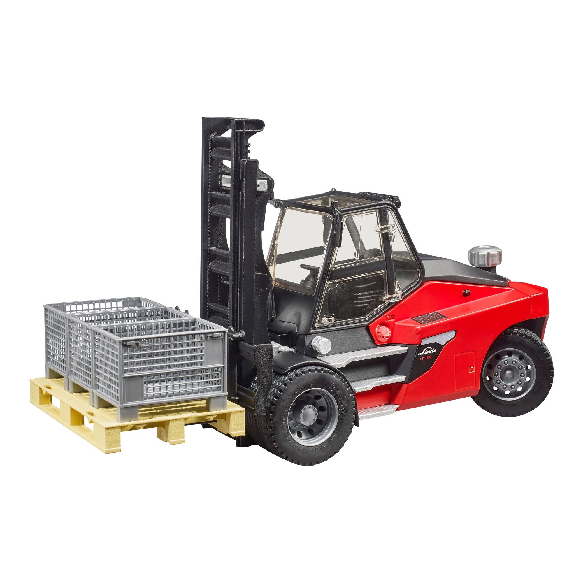 Bruder Linde HT160 Forklift with Pallet and Cages