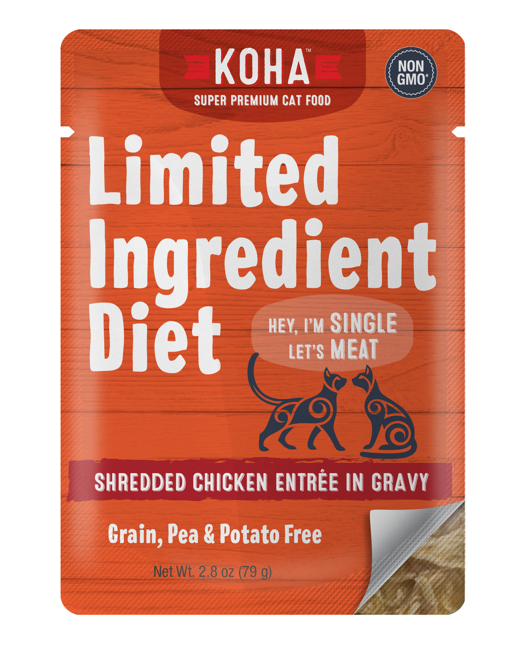 Koha Limited Ingredient Shredded 2.8oz Cat Pouches - Chicken