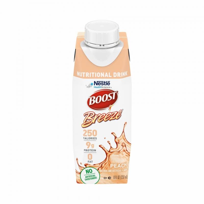 Boost Breeze Nutritional Drink 8 oz Carton Flavor: Peach