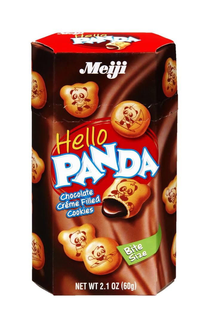 Meiji Hello Panda Bite Size Biscuits - Chocolate Creme Filled Cookies, 2.1oz