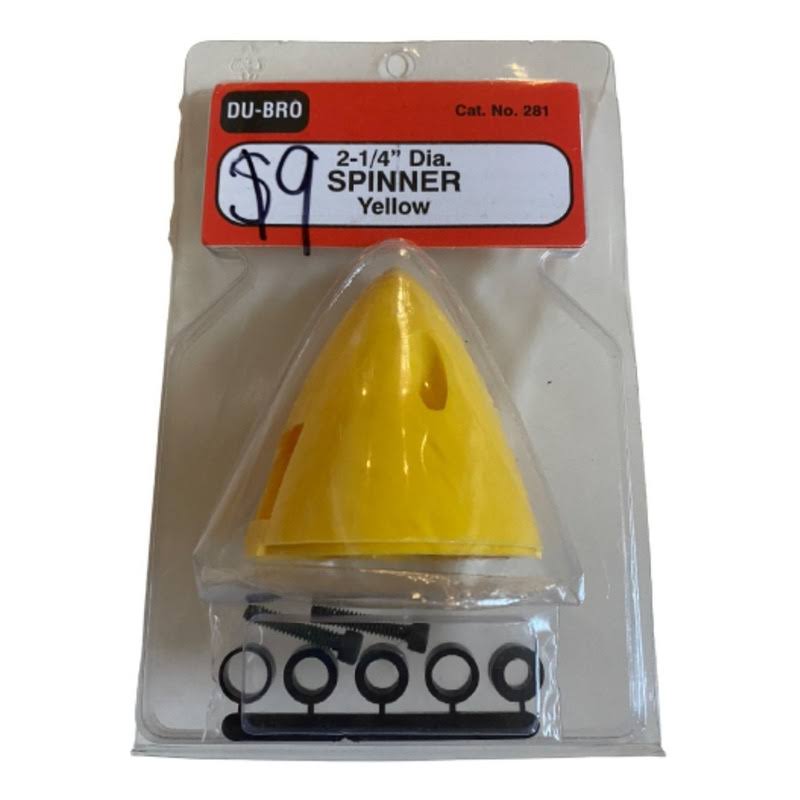 Dubro Products 4 Pin Spinner - Yellow, 2 1/4"