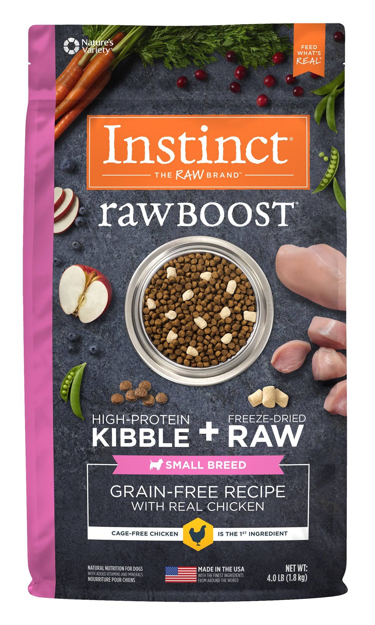 Nature's Variety Instinct Raw Boost Grain Free Dry Dog Food - Chichen, 4.3lbs
