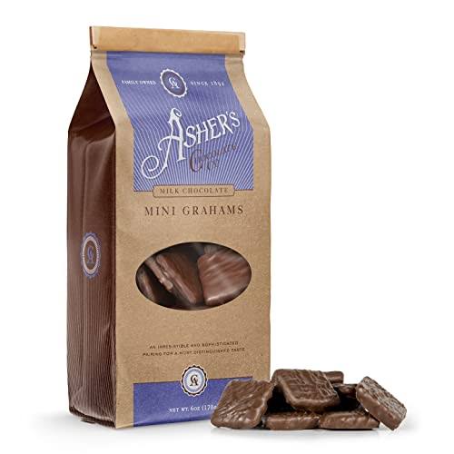 Asher's Chocolates, Gourmet Chocolate Covered Mini Graham Crackers, Sm