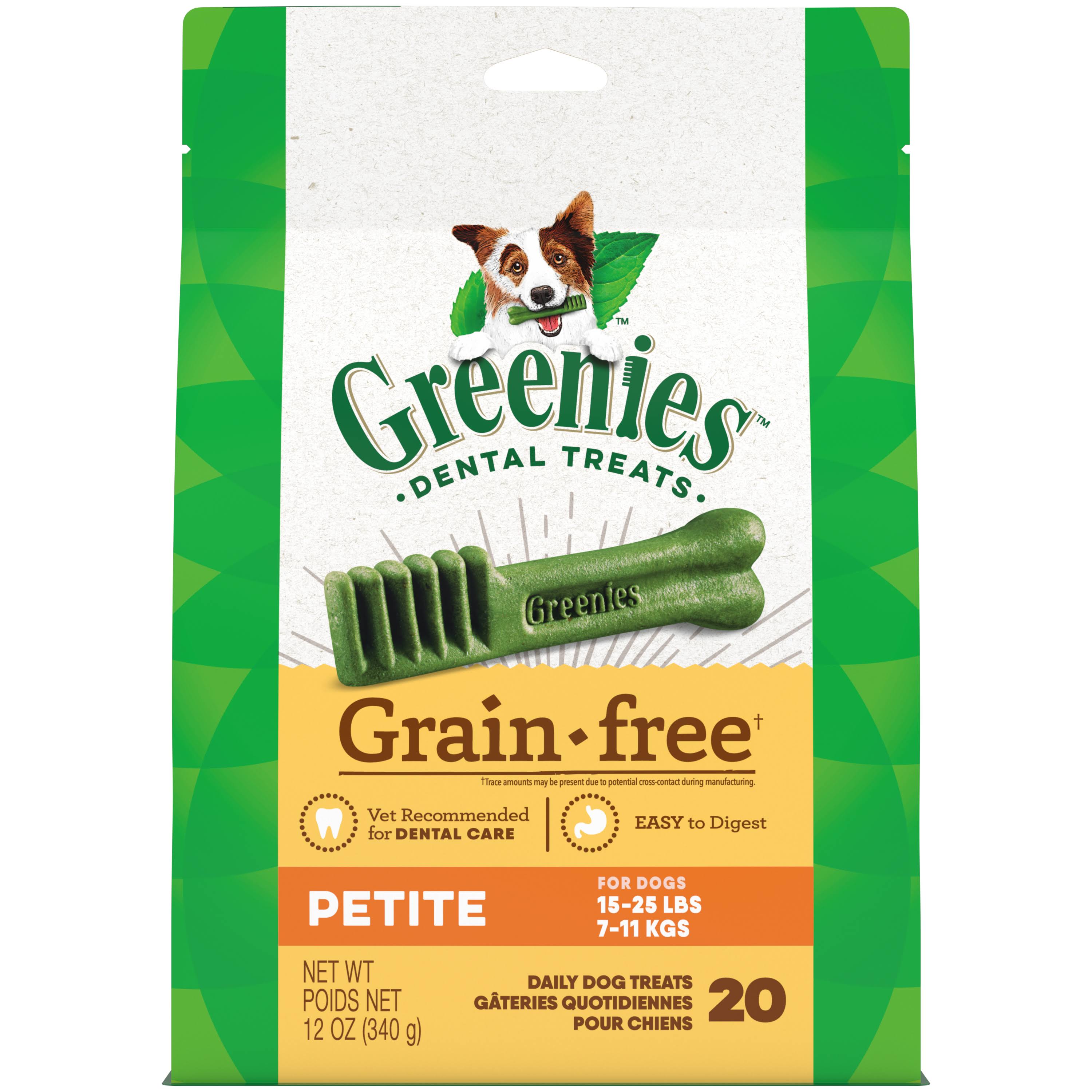 Greenies Grain-Free, Petite Dog Dental Chews, 12oz (20 Treats)