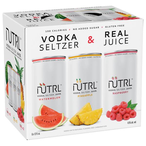 Nutrl Vodka Seltzer, Assorted - 6 pack, 12 fl oz cans