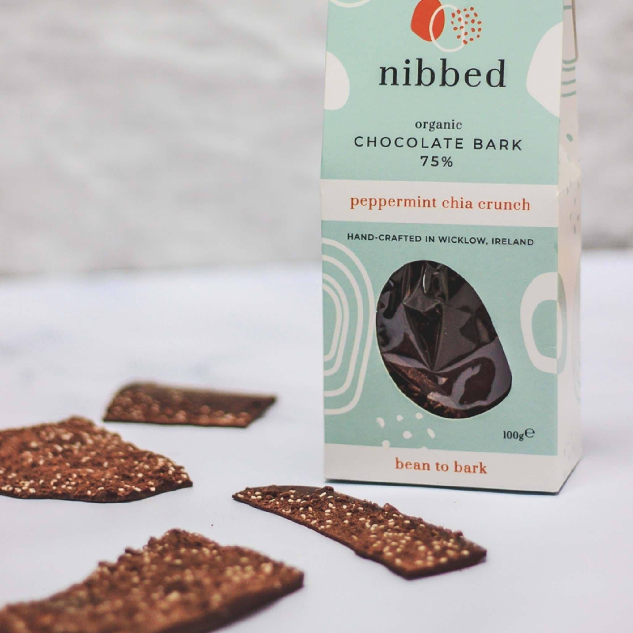 Nibbed Cacao Chia Peppermint Crunch Bark - 100g