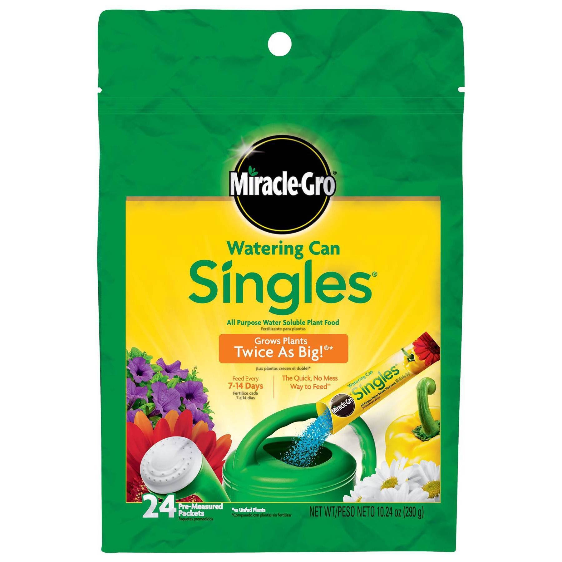 Miracle-Gro Watering Can Singles All Purpose Plant Food - Water-Soluble, 24 Pack