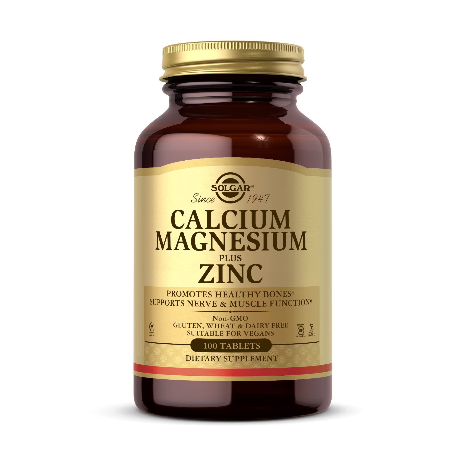Solgar Calcium Magnesium Plus Zinc, 100 Tablets