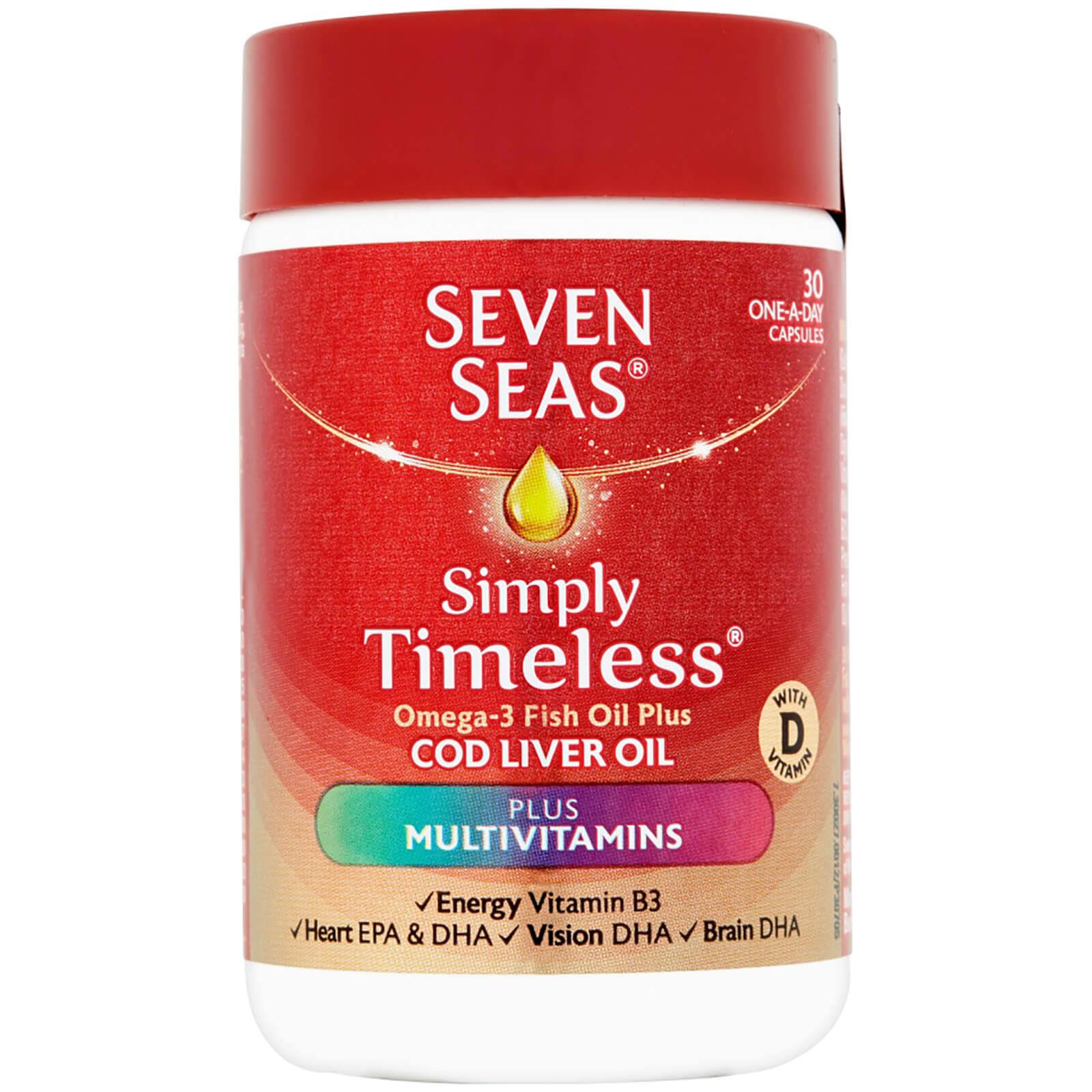 Seven Seas Pure Cod Liver Oil Supplement - 60 Capsules