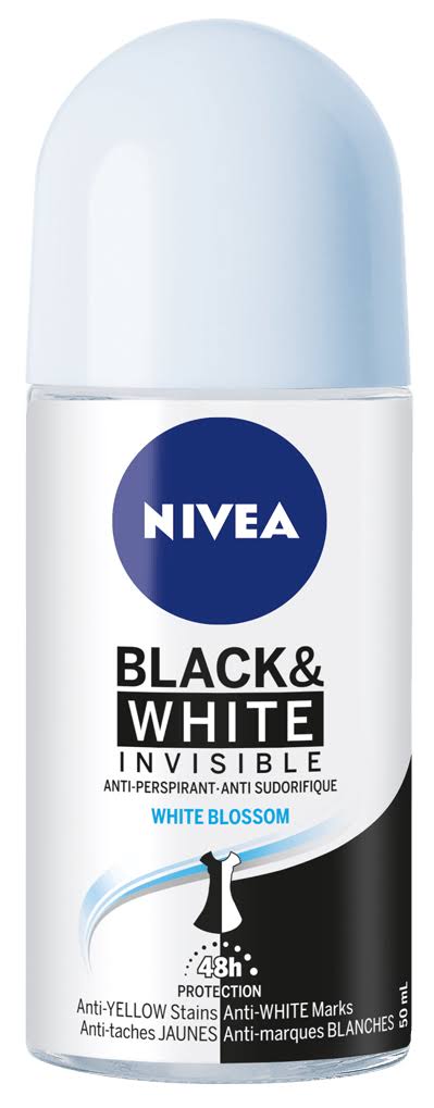 Nivea Invisible for Black and White Roll-On Anti-Perspirant, White Blossom