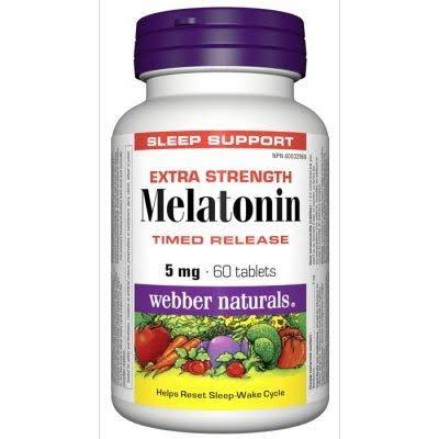 Webber Naturals Extra Strength Timed Release Melatonin - 5mg, 60 Tablets