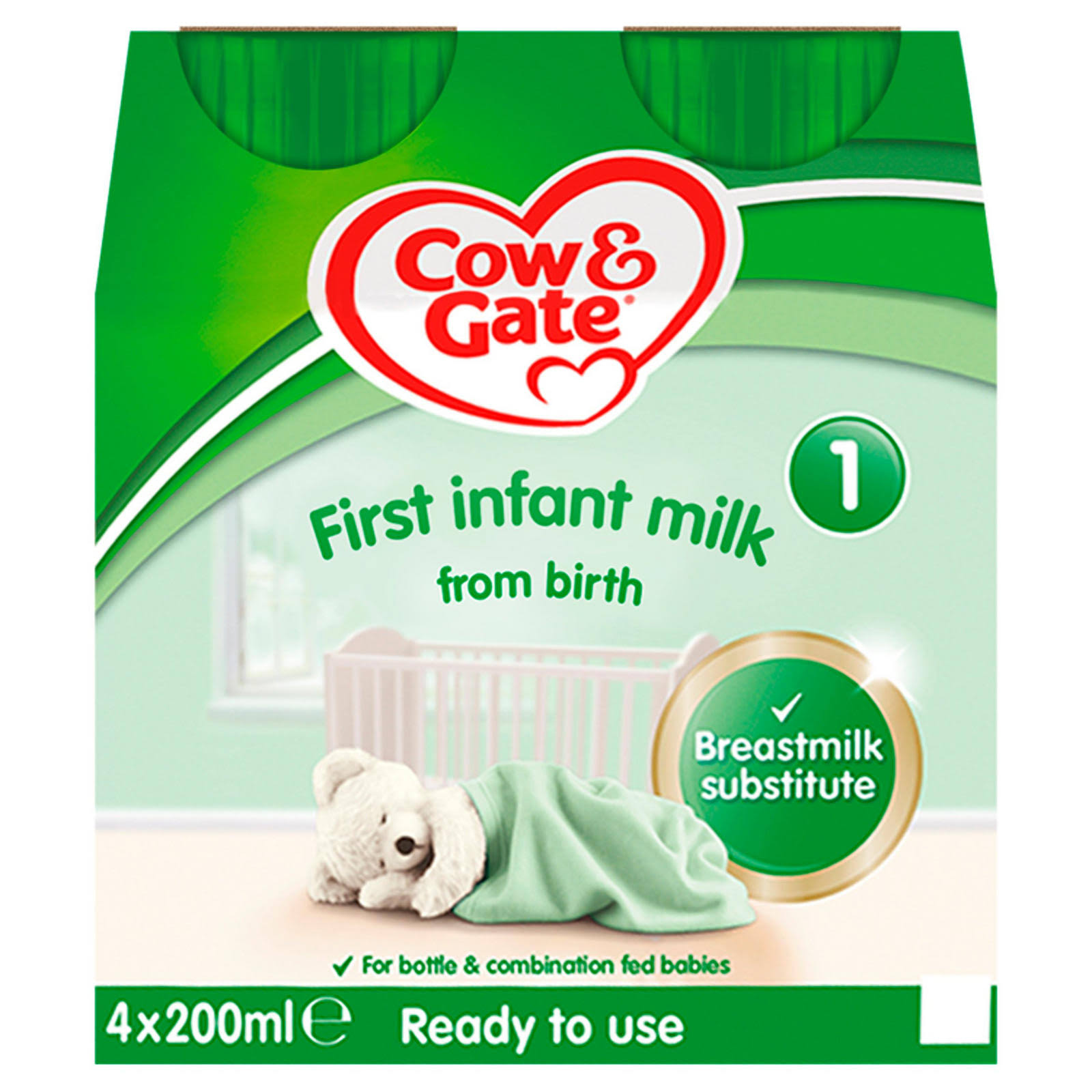 Cow & Gate 1 First Baby Milk Formula Multipack from Birth 4x200ml