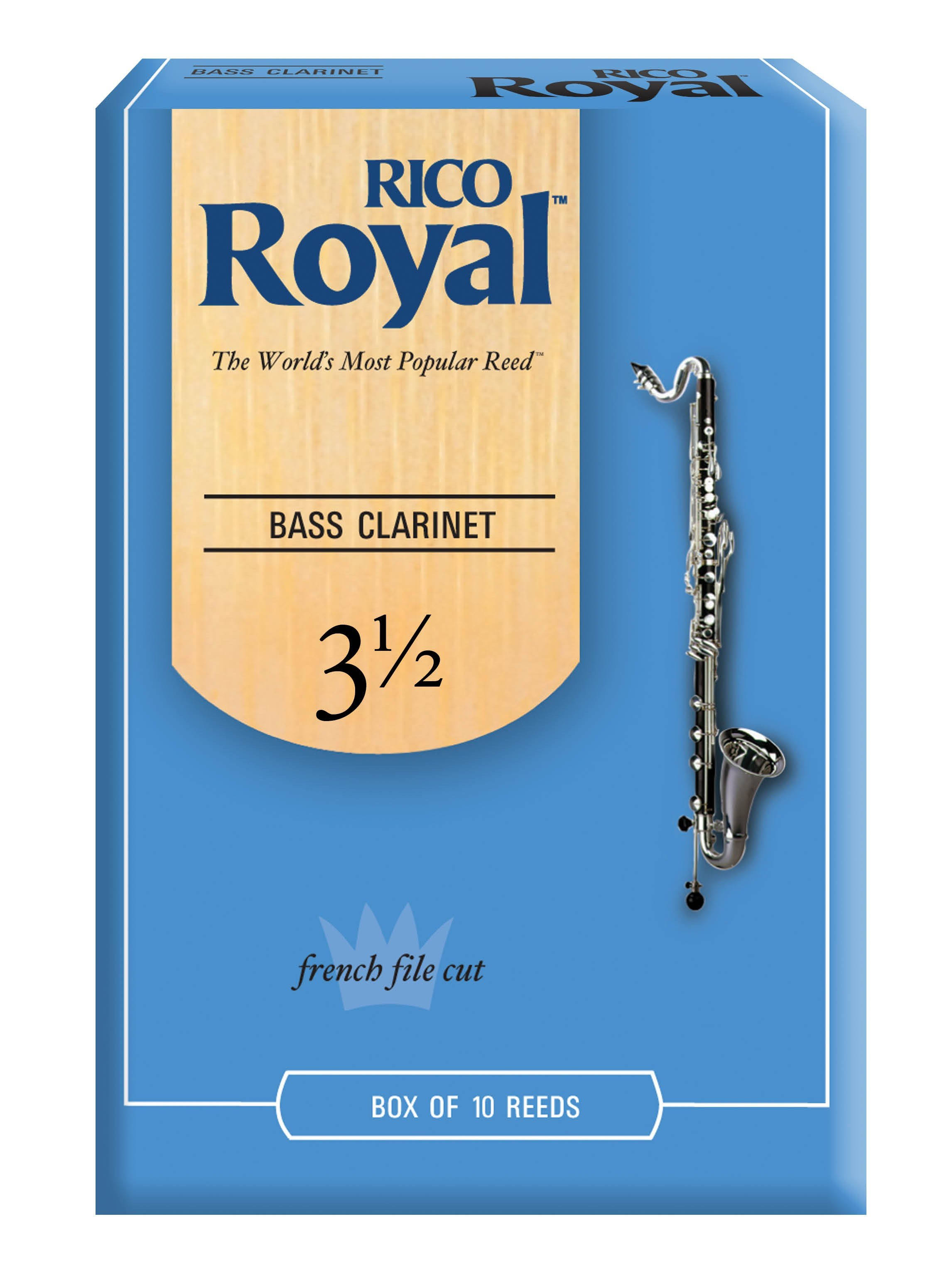 Rico Royal Bass Clarinet Reeds - Box of 10, Strength 3.5