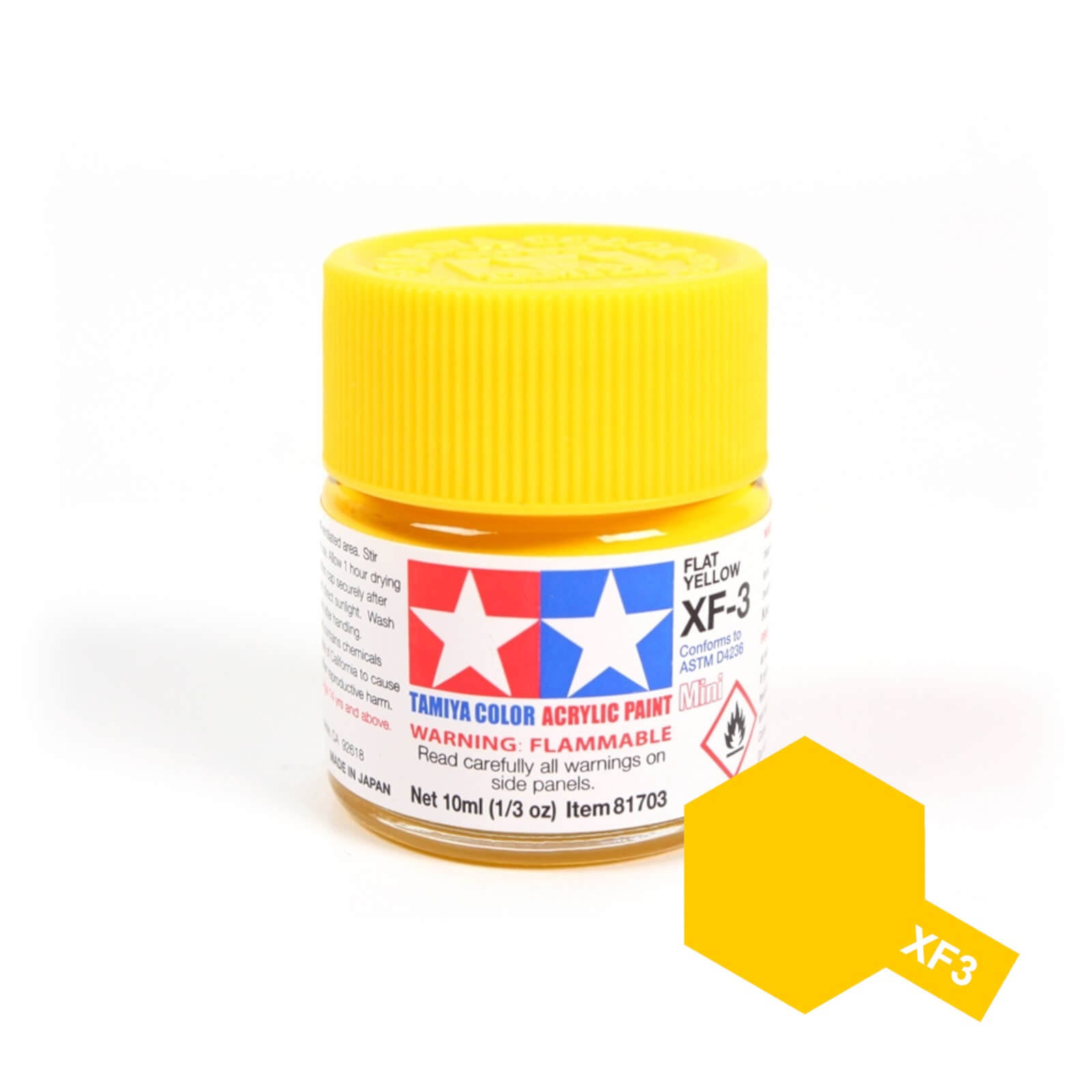 TAMIYA XF-3 - Acrylic paint Flat Yellow 10 ml