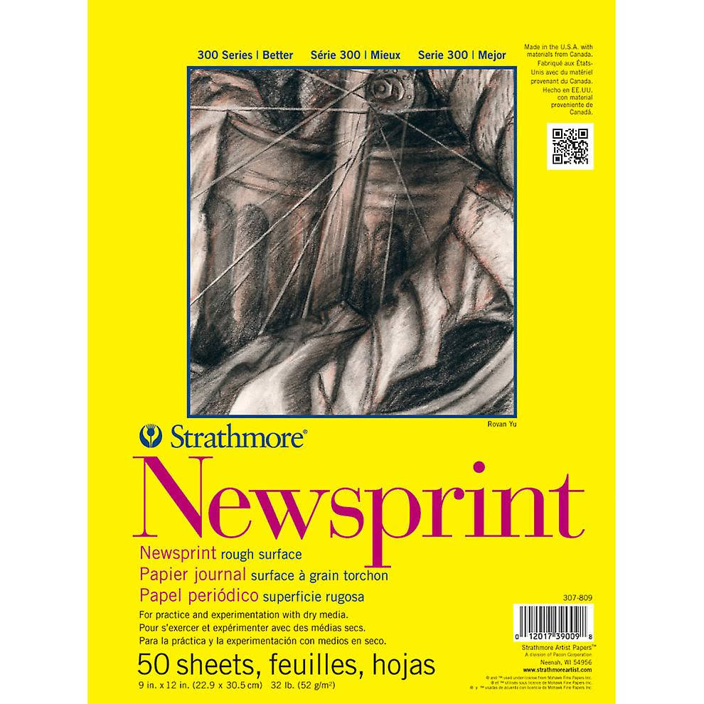 Strathmore Rough Newsprint Paper Pad - 23cm x 30cm, 50 Sheets