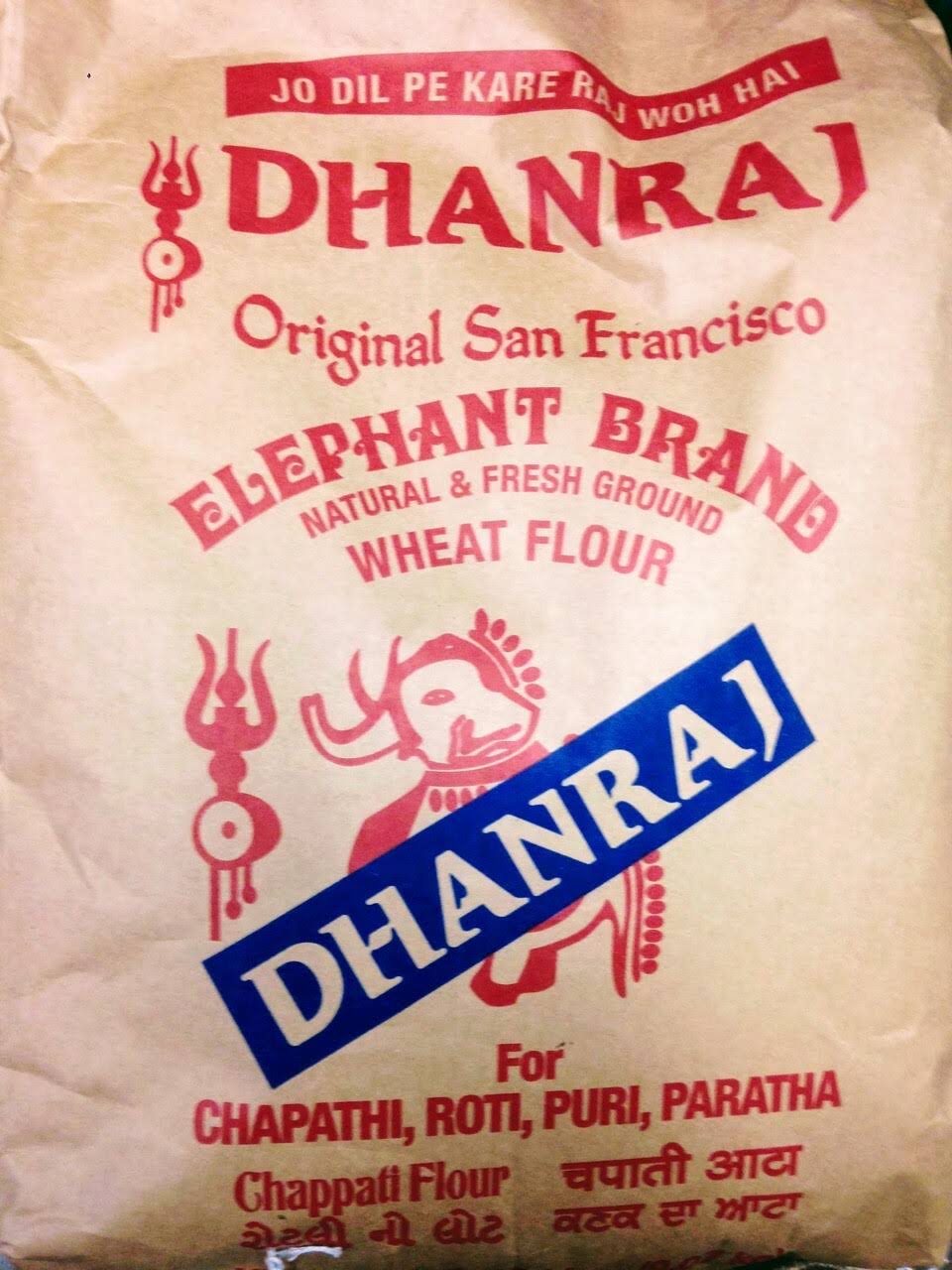 Dhanraj Elephant Brand Wheat Flour 20lb