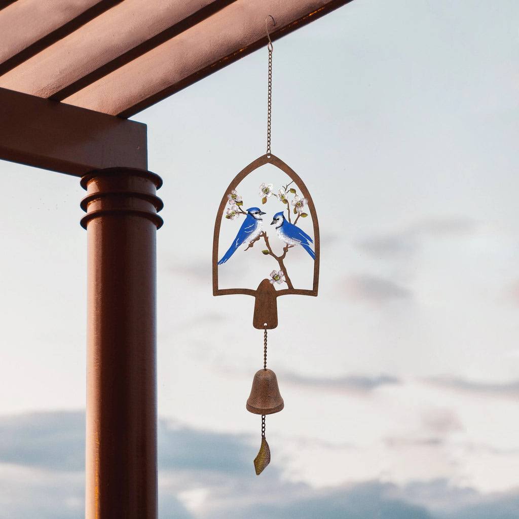 Panam Laser Cut Hanging Bell With Blue Jays