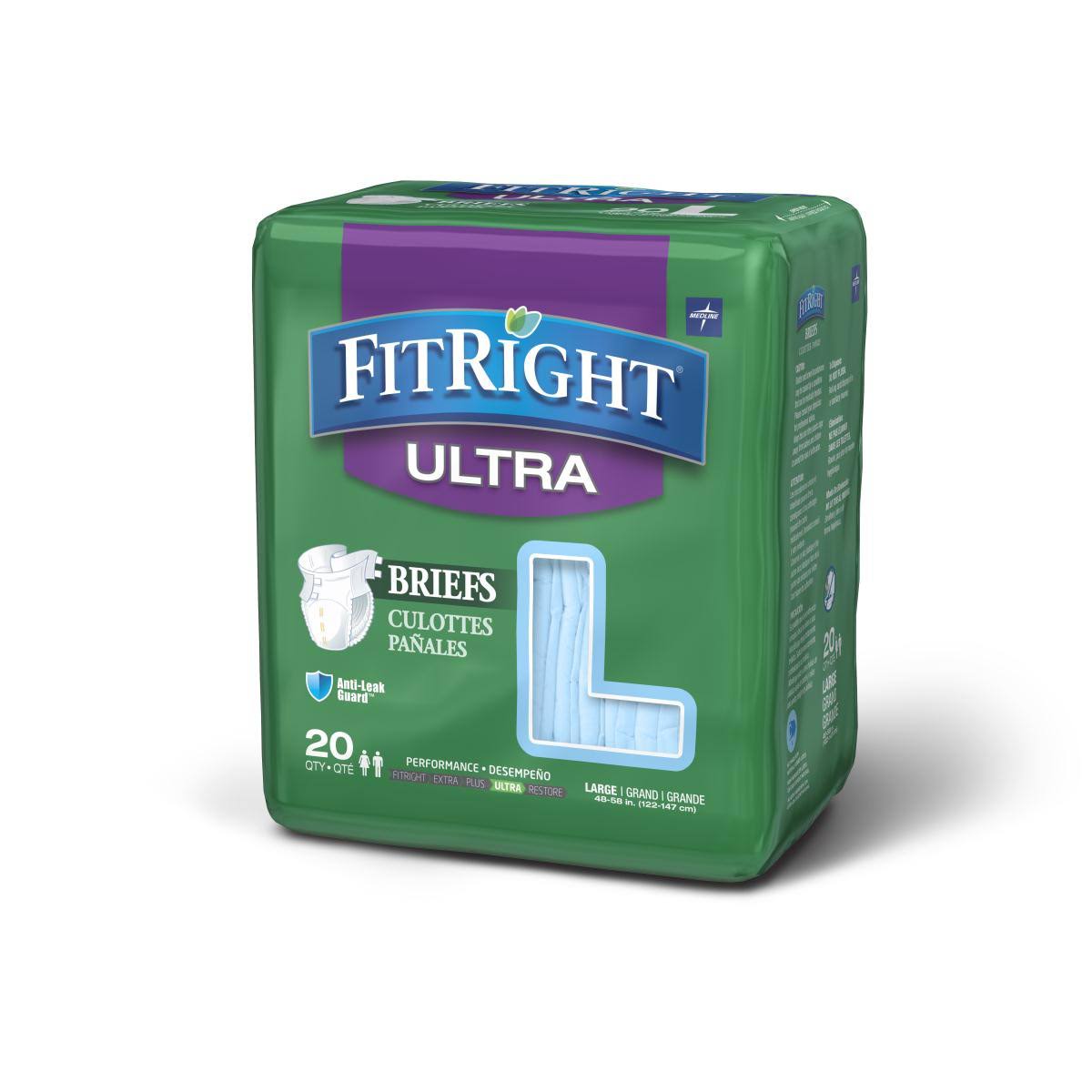 Medline Fitright Ultra Briefs - Small, 20-32", 20ct