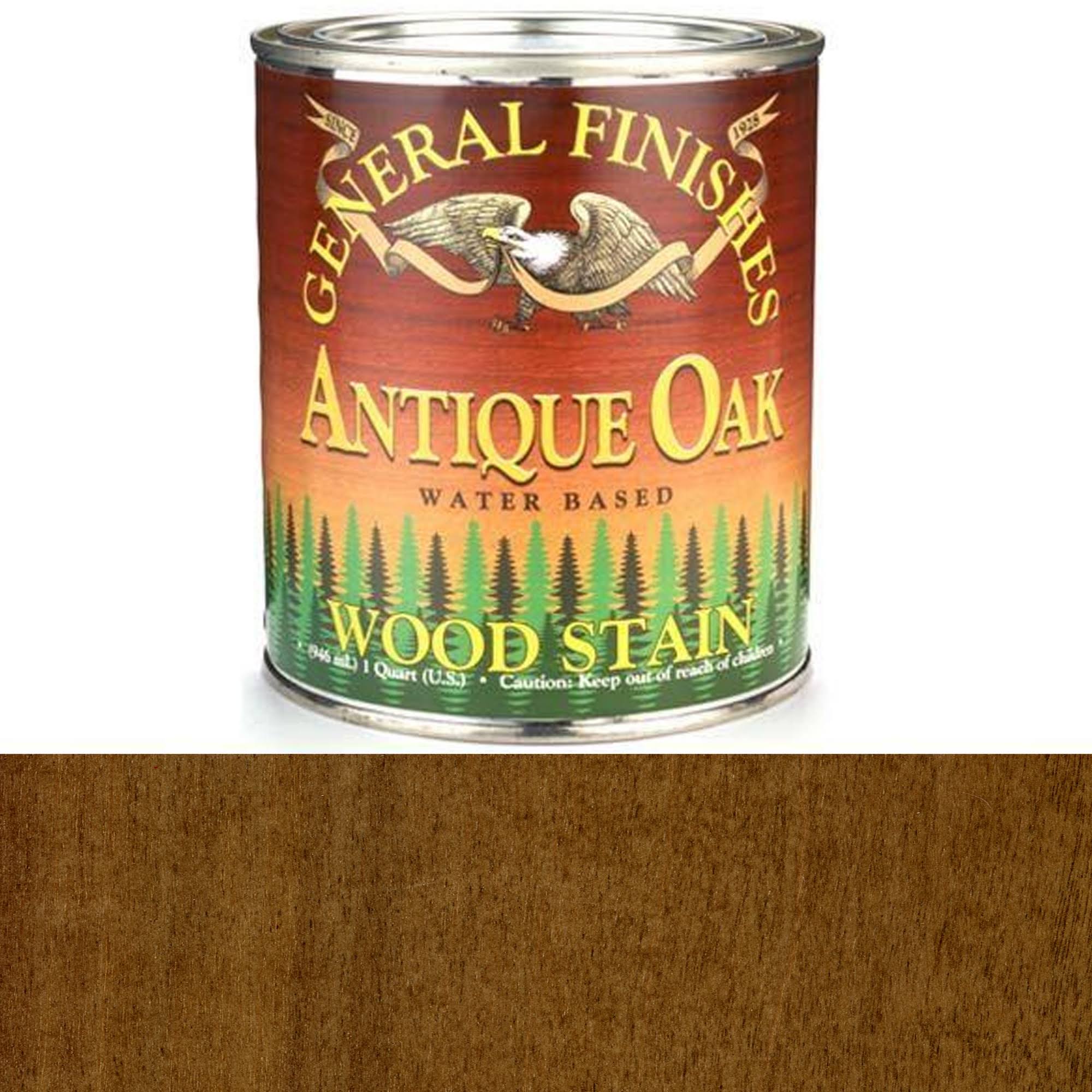 General Finishes Water Based Wood Stain - Antique Oak, 1qt