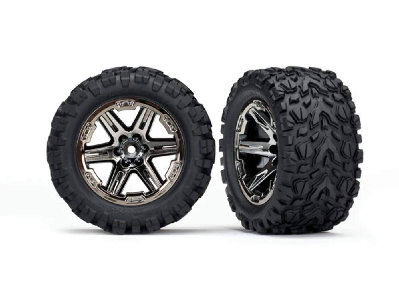 Traxxas 6773X 2.8 Talon Extreme Tires and Wheels Assembled Glued Black/Chrome