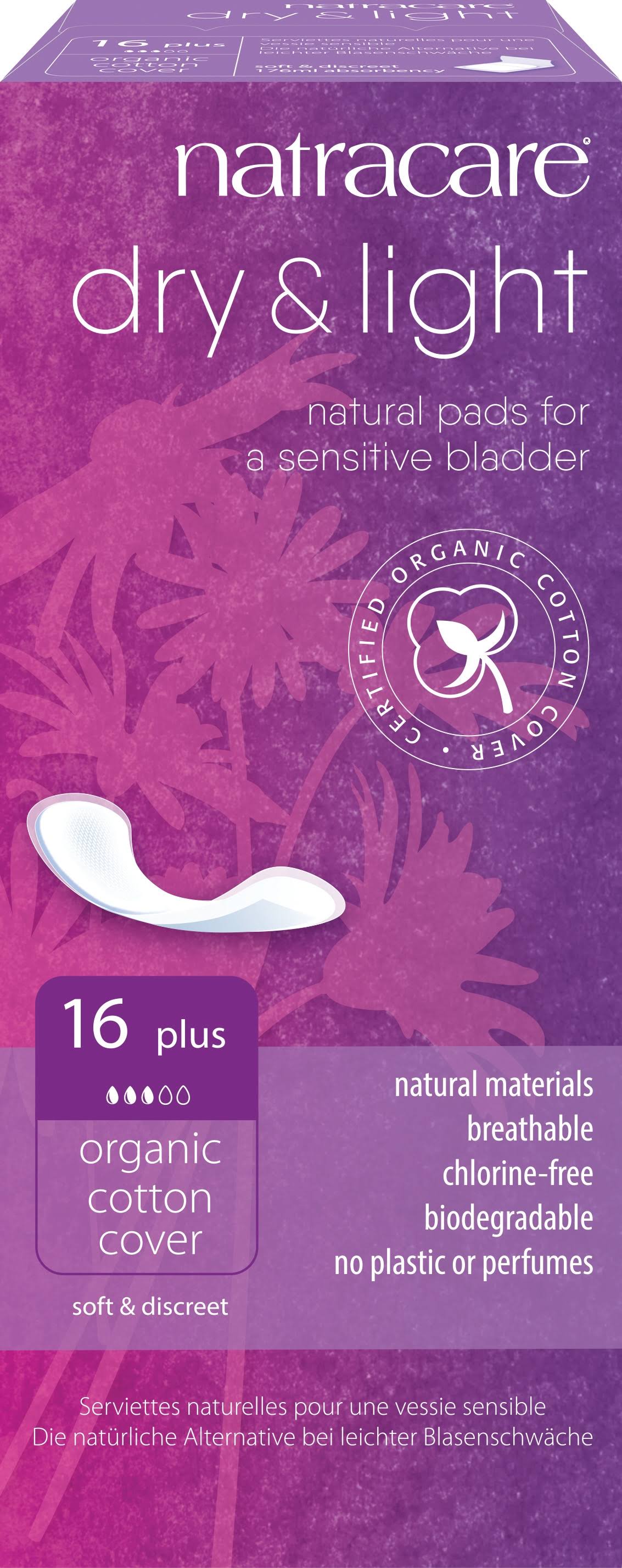 Natracare Dry and Light Incontinence Plus Pads - 16ct