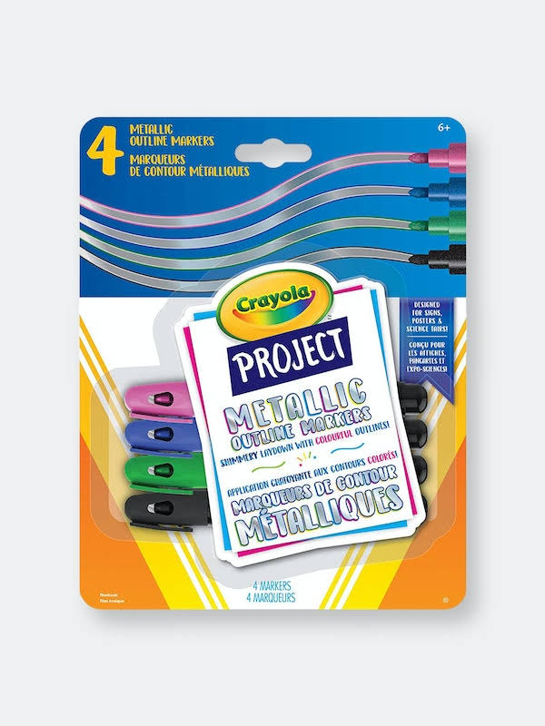 Crayola Project Metallic Outline Markers - Set of 4