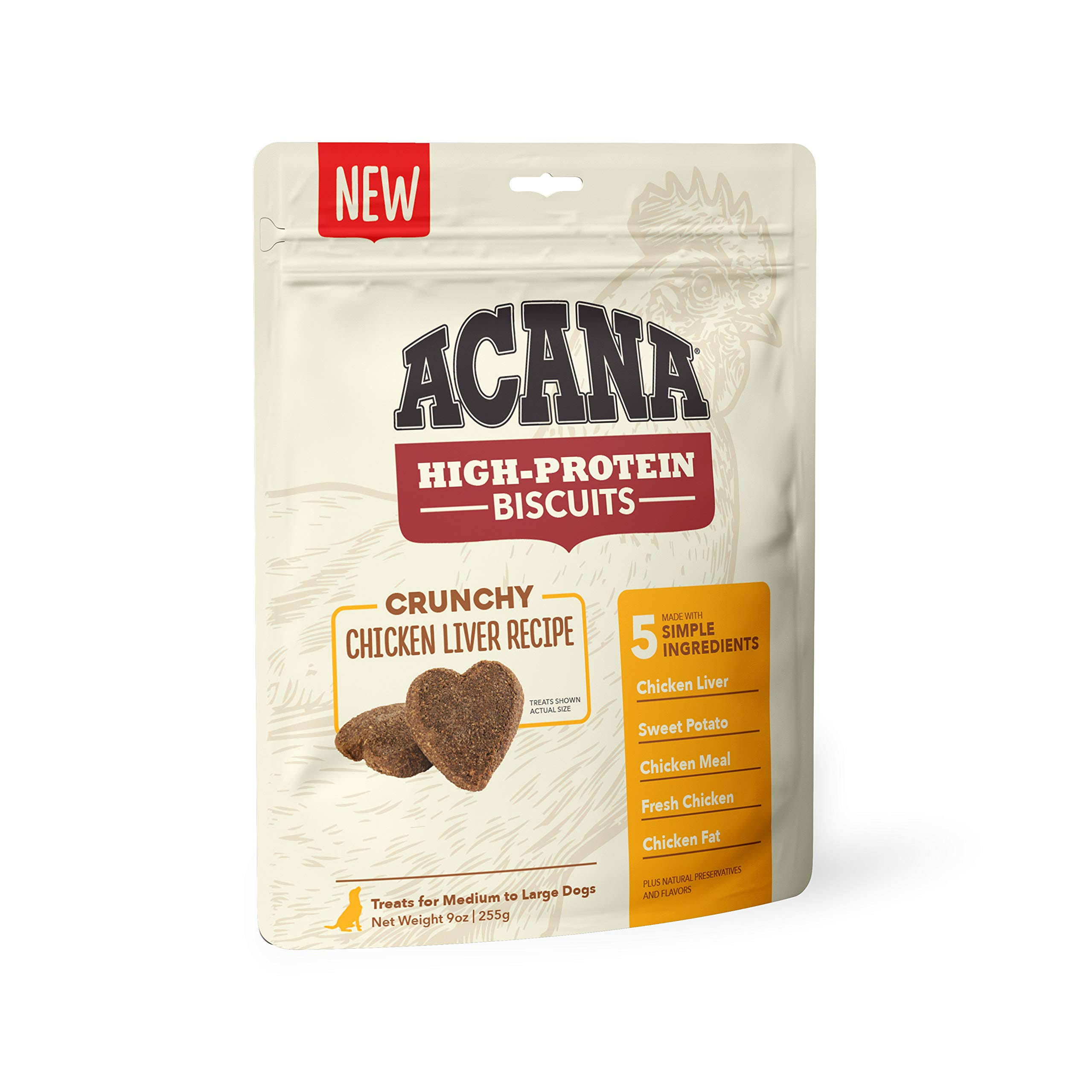 ACANA High-Protein Biscuits, Crunchy Chicken Liver Recipe - Large - 9 oz