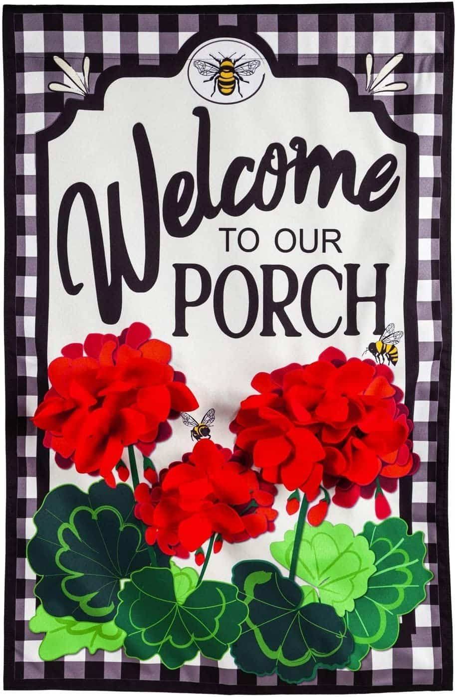 Welcome To Our Porch Flag 2 Sided Decorative House Banner