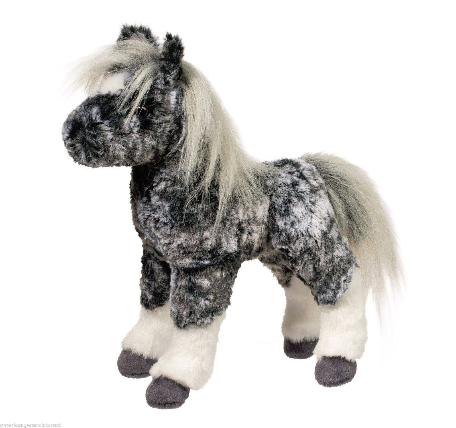 Douglas Plush Stuffed Horse Animal - Majestic Gray Dapple Foal, 10"