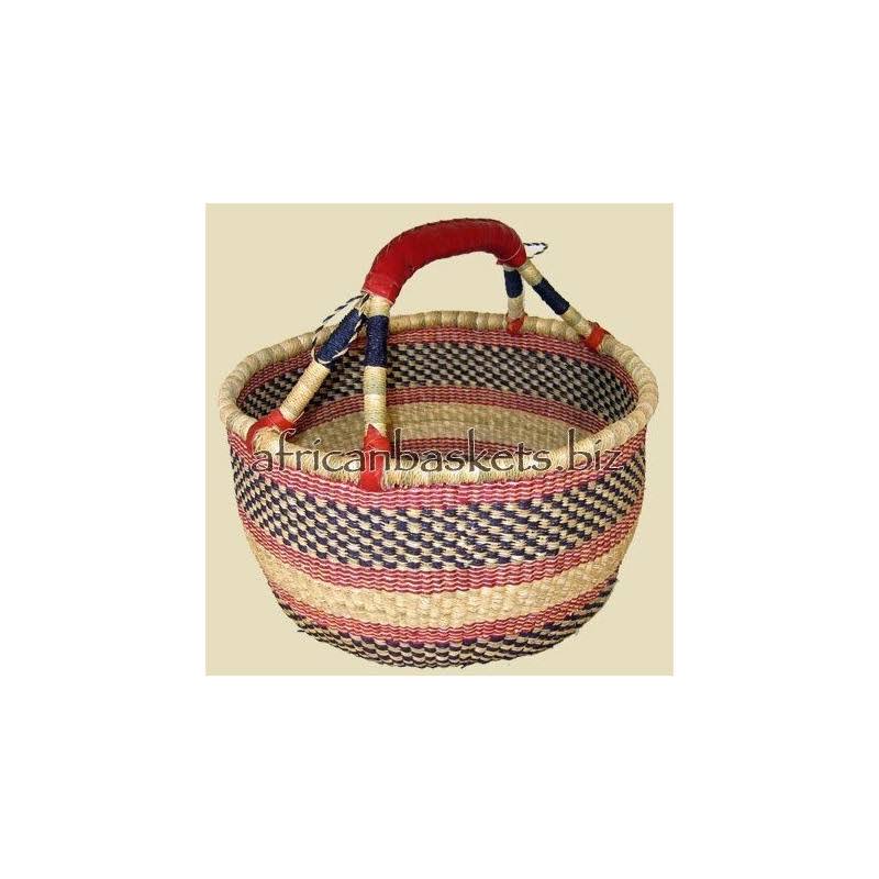 Tango Zulu Bolga Baskets International Extra Large Market Basket w/ Leather Wrapped Handle (Colors Vary)