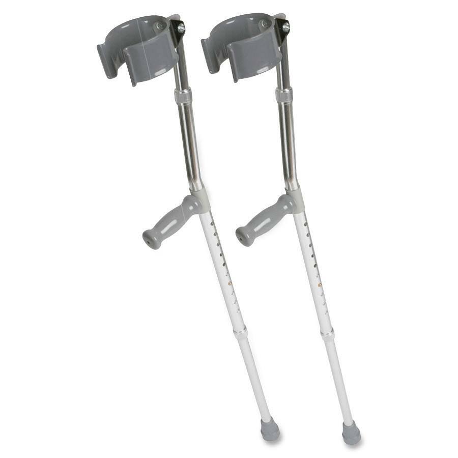 Medline MDS805161 Adult Forearm Crutches - Aluminum, Pack of 2