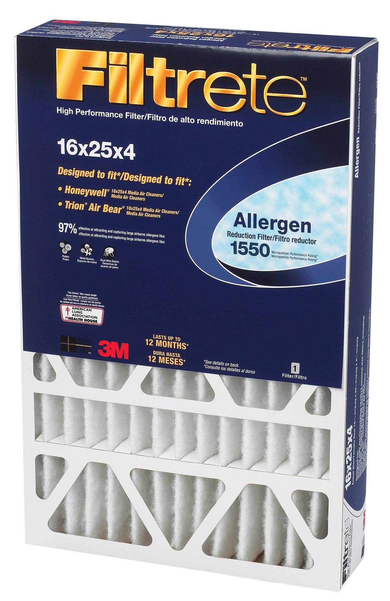 Filtrete 1550 Allergen Reduction Filter - 16"x25"x4"