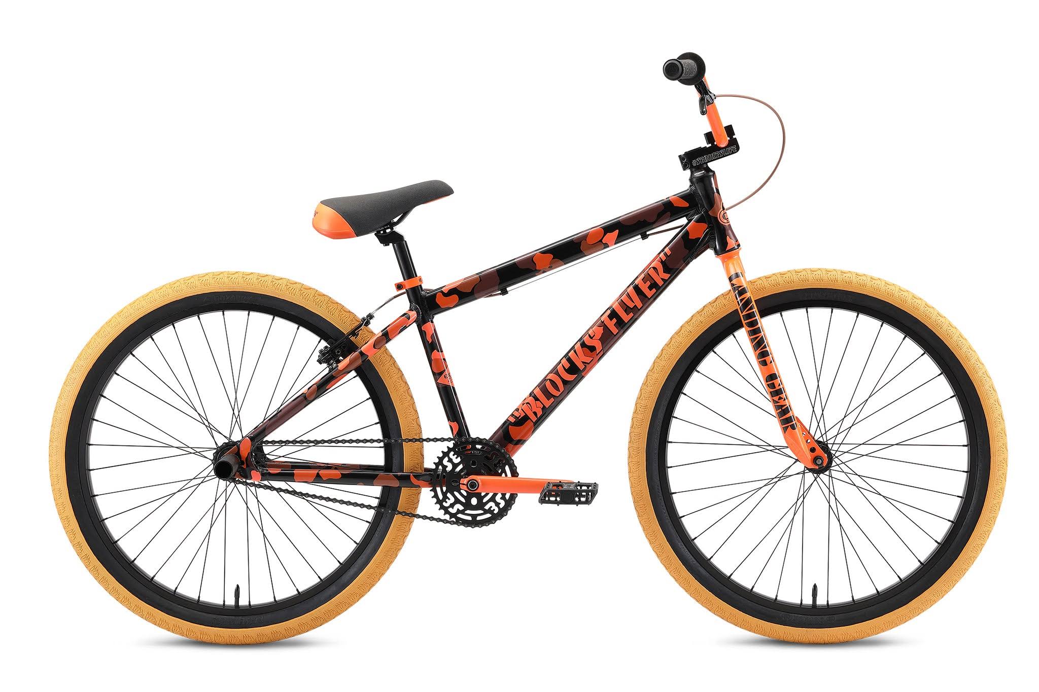 SE Bikes Blocks Flyer 26" BMX Bike Orange Camo