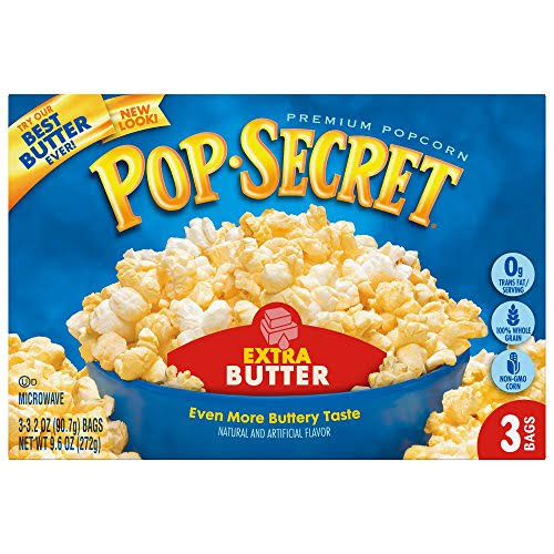 Pop Secret Popcorn - Extra Butter, 3.2oz, 3 Pack