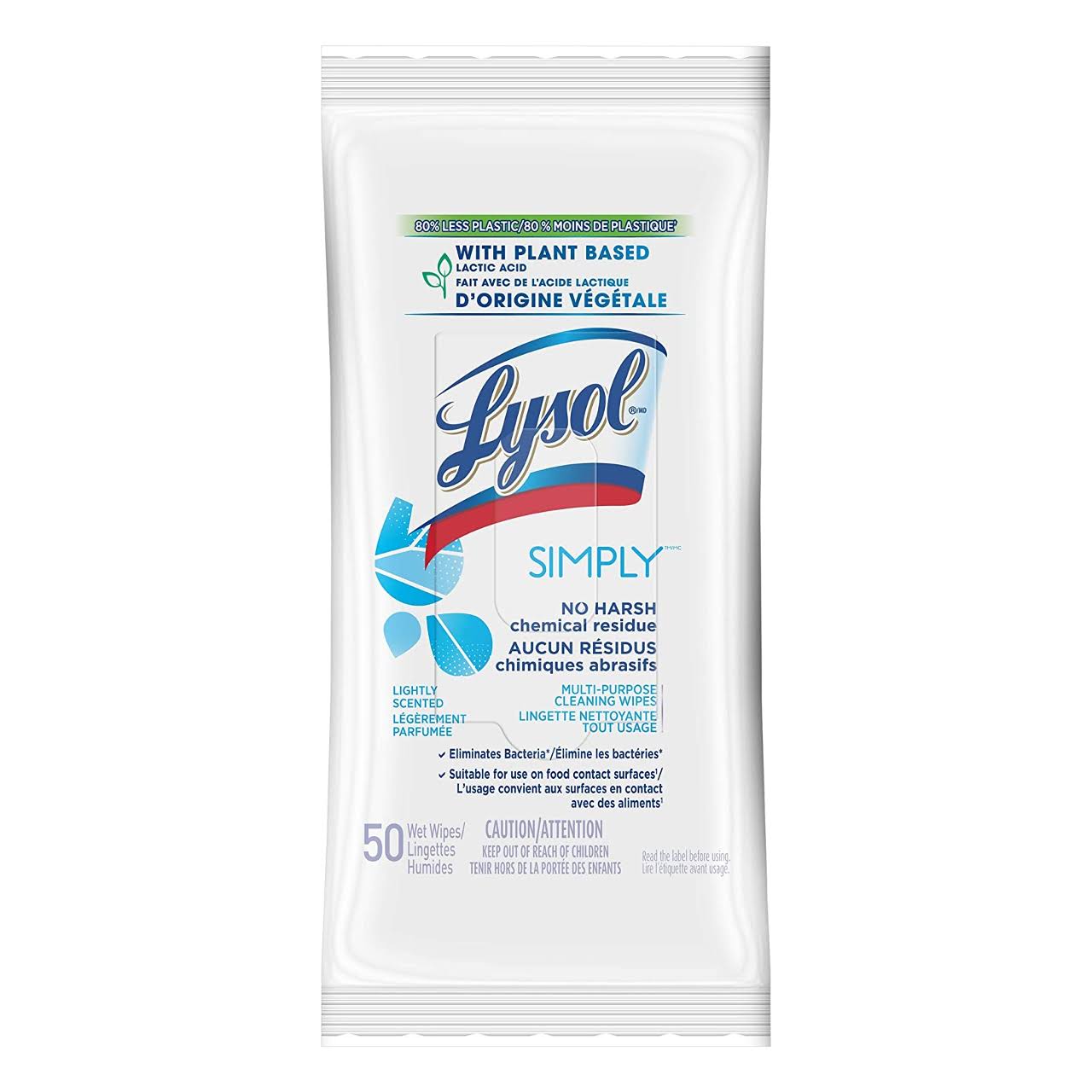 Lysol Simply Multi-Purpose Cleaning Wipes, Lightly Scented