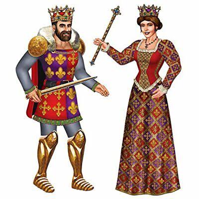 Beistle 55417 Jointed Royal King and Queen Cutouts - 12pk