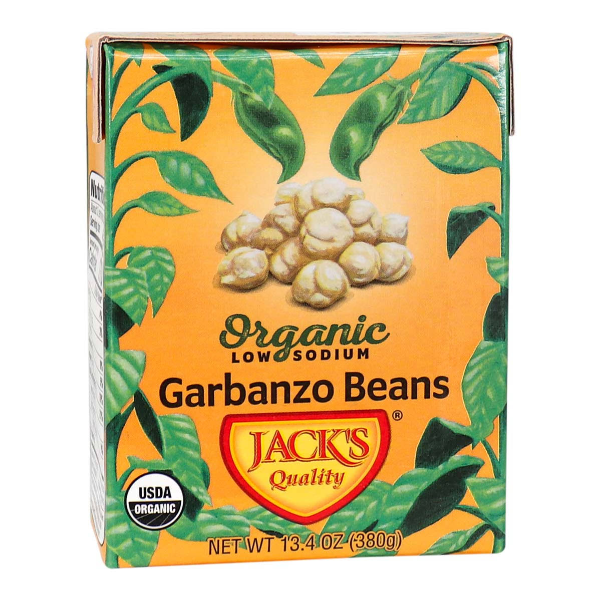 Jack's Quality Organic Garbanzo Beans - Low Sodium, 13.4oz